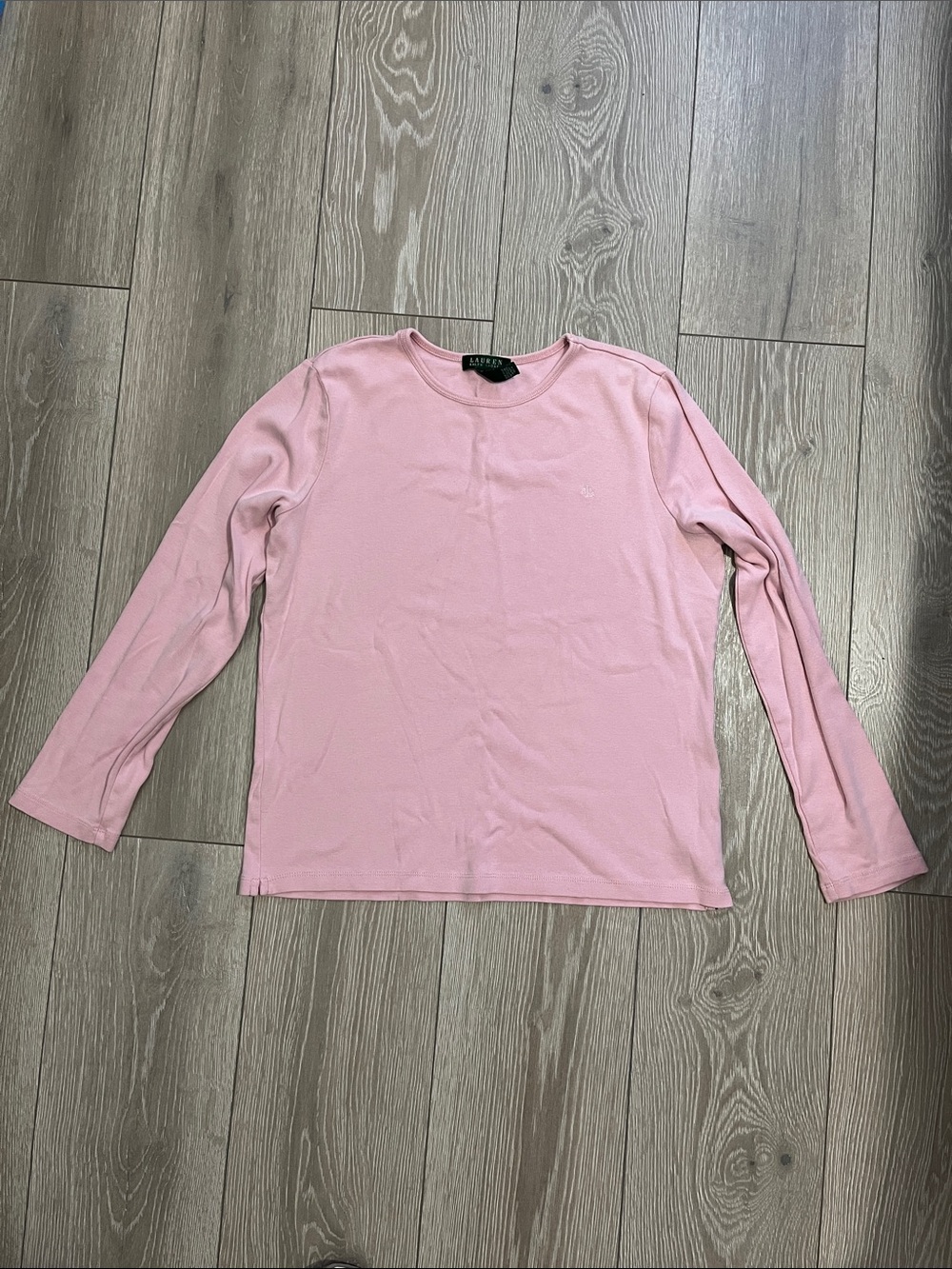 Lauren Ralph Lauren Light Pink Long-Sleeve Crewneck Tee